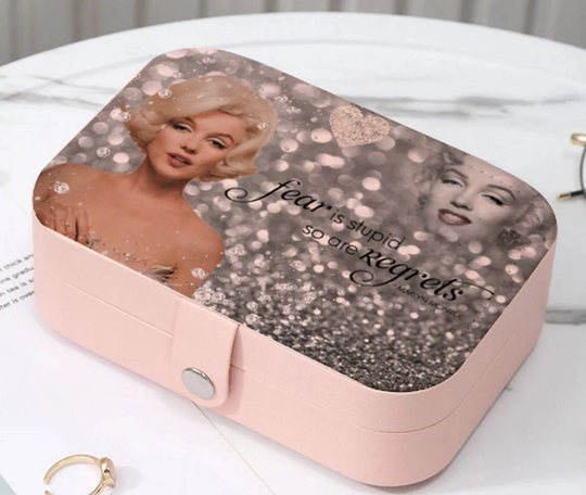Beautiful Marilyn Monroe Unique Pink Cruelty Free Leather Jewelry/Gift Box Collection