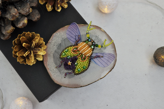 Bug Pin, Lapel Bee Insect With Wings, Handmade Pins, Fairycore Jewelry