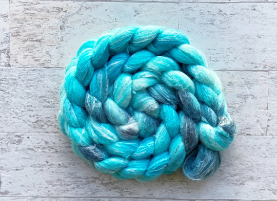 Hand Dyed Wool Roving, Merino/Bamboo/Silk Blend - #139