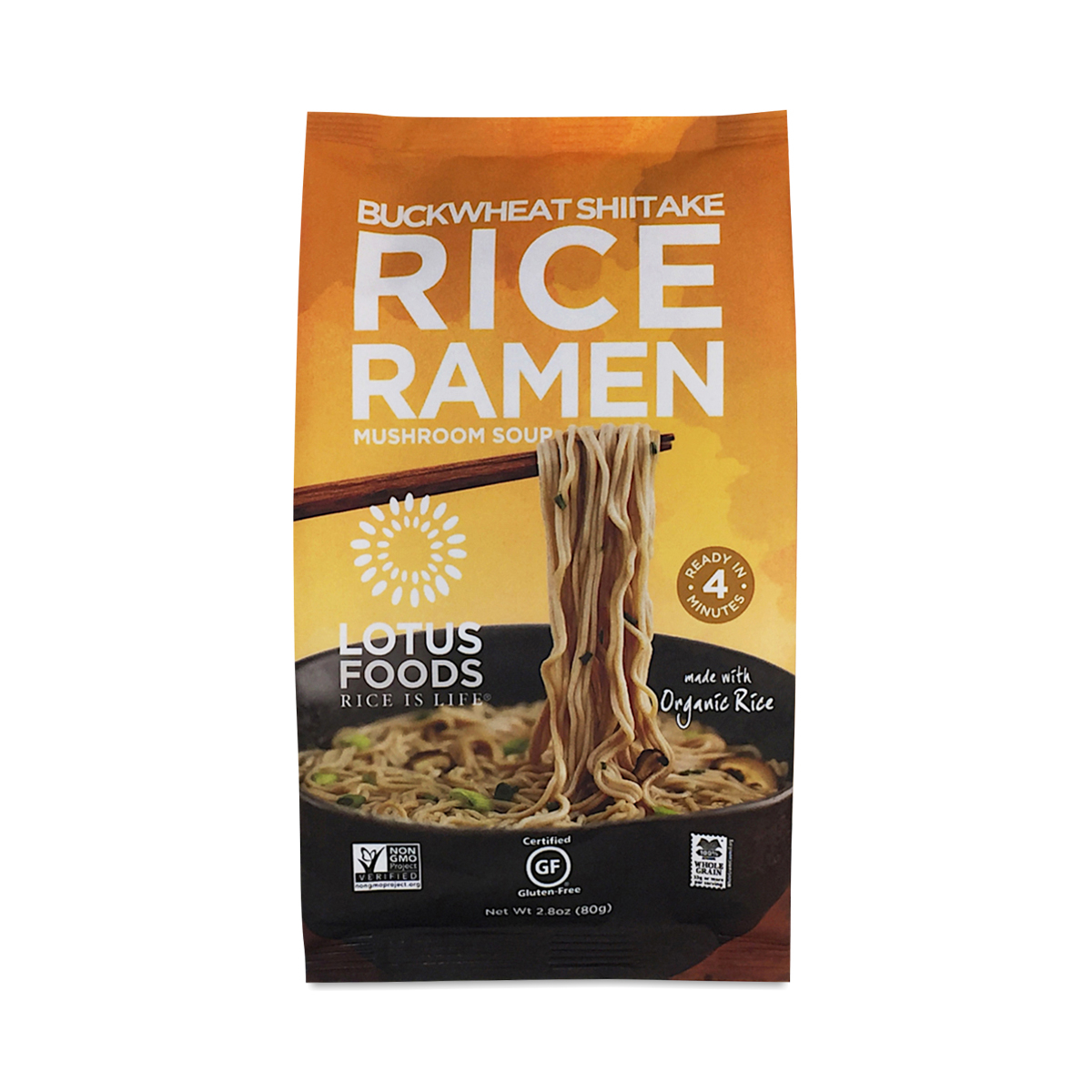 Lotus Foods Buckwheat Shiitake Rice Ramen with Mushroom Soup 2.8 oz pack
