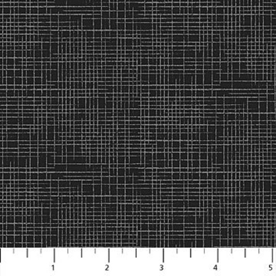 Dublin Crosshatch Blender Black -By The Yard Northcott 9040-99 Cotton Quilt Fabric Dark Grey Lines On Black