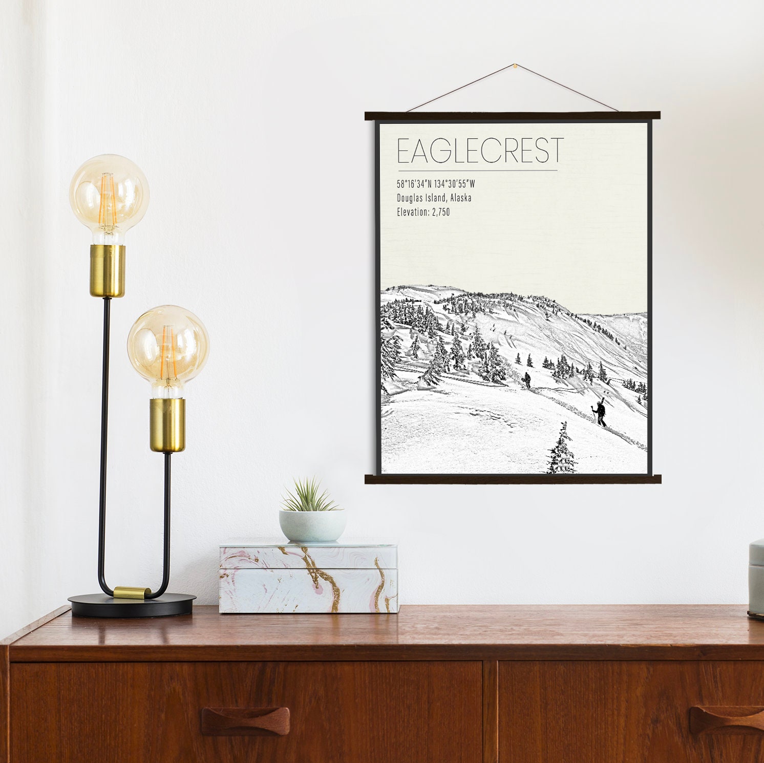 Eaglecrest Alaska Ski Resort Area | Hanging Canvas Of Printed Marketplace