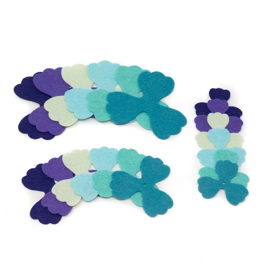 36 Pansy Wool Blend Felt Die Cut Applique Flowers - Song Bird Colors