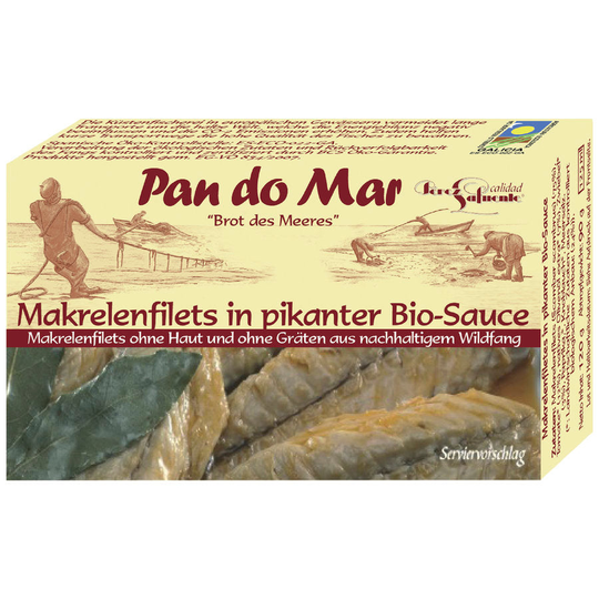 Pan do Mar Mandrel fillets in spicy organic sauce, 120g