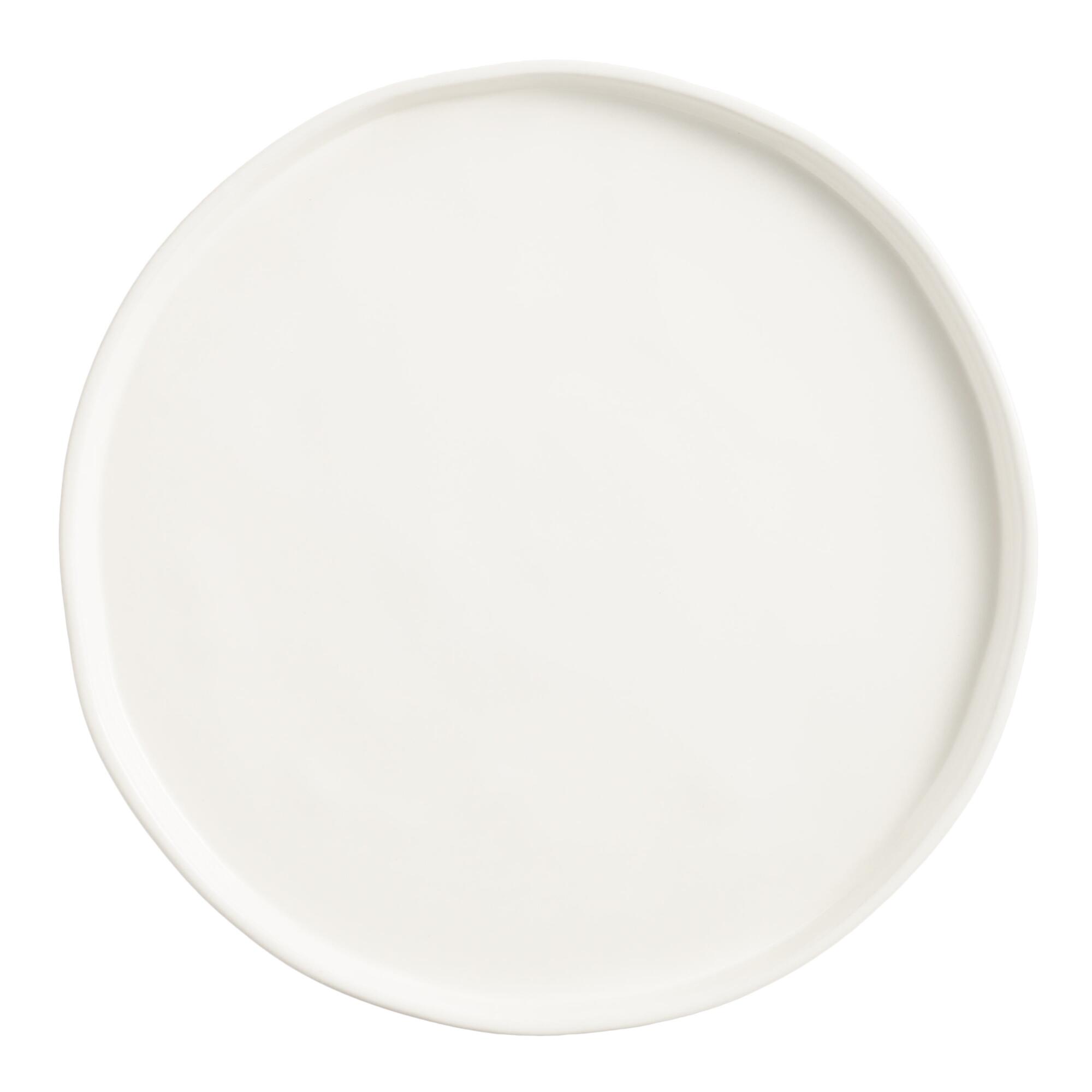 Ivory Organic Rim Mason Dinner Plates Set Of 6: White - Stoneware by World Market