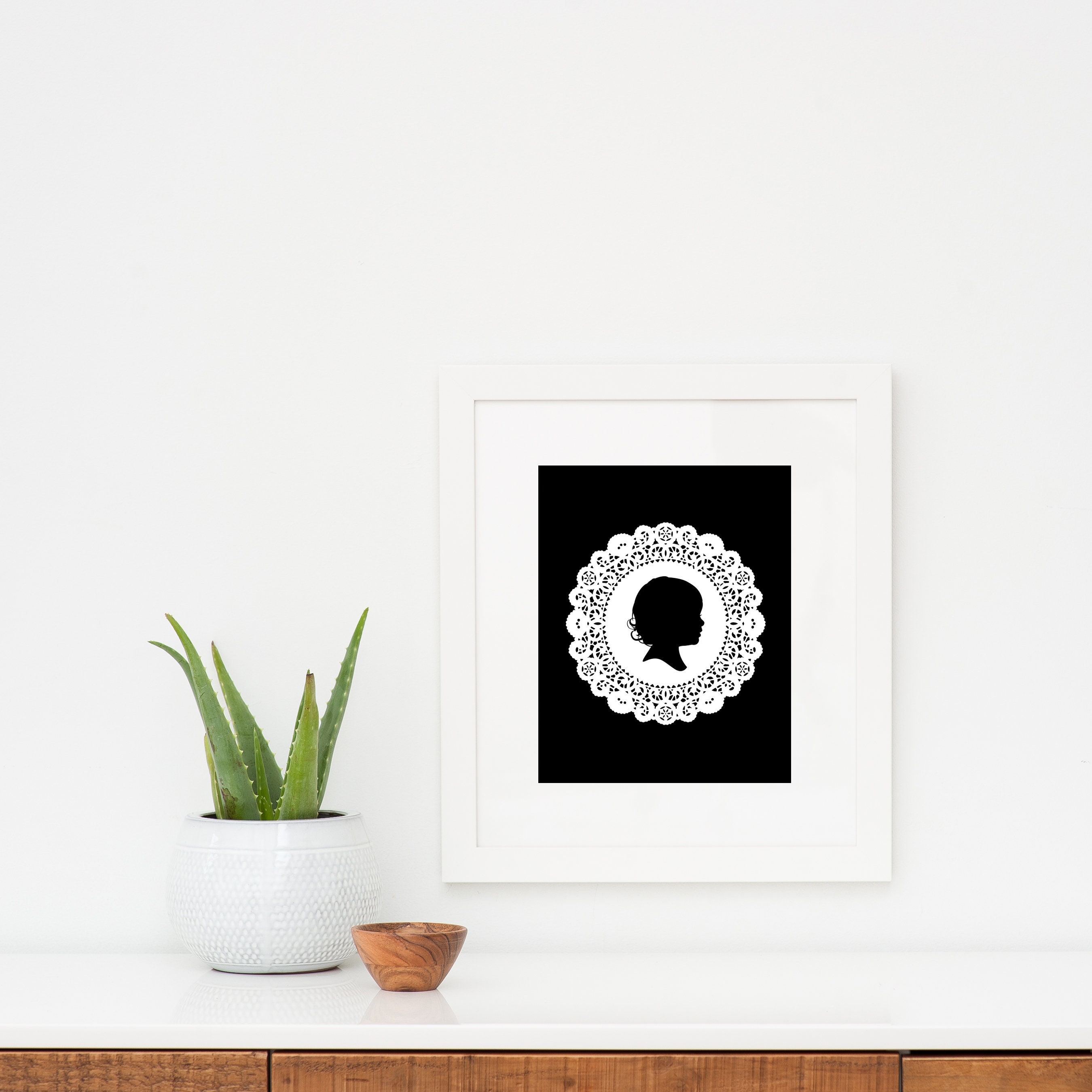 Custom Silhouette Print - Doily Design