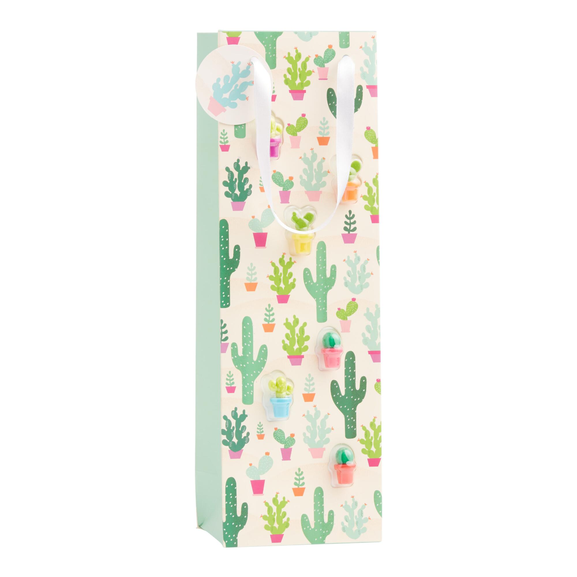 Cactus Wine Bag With Glass Markers by World Market