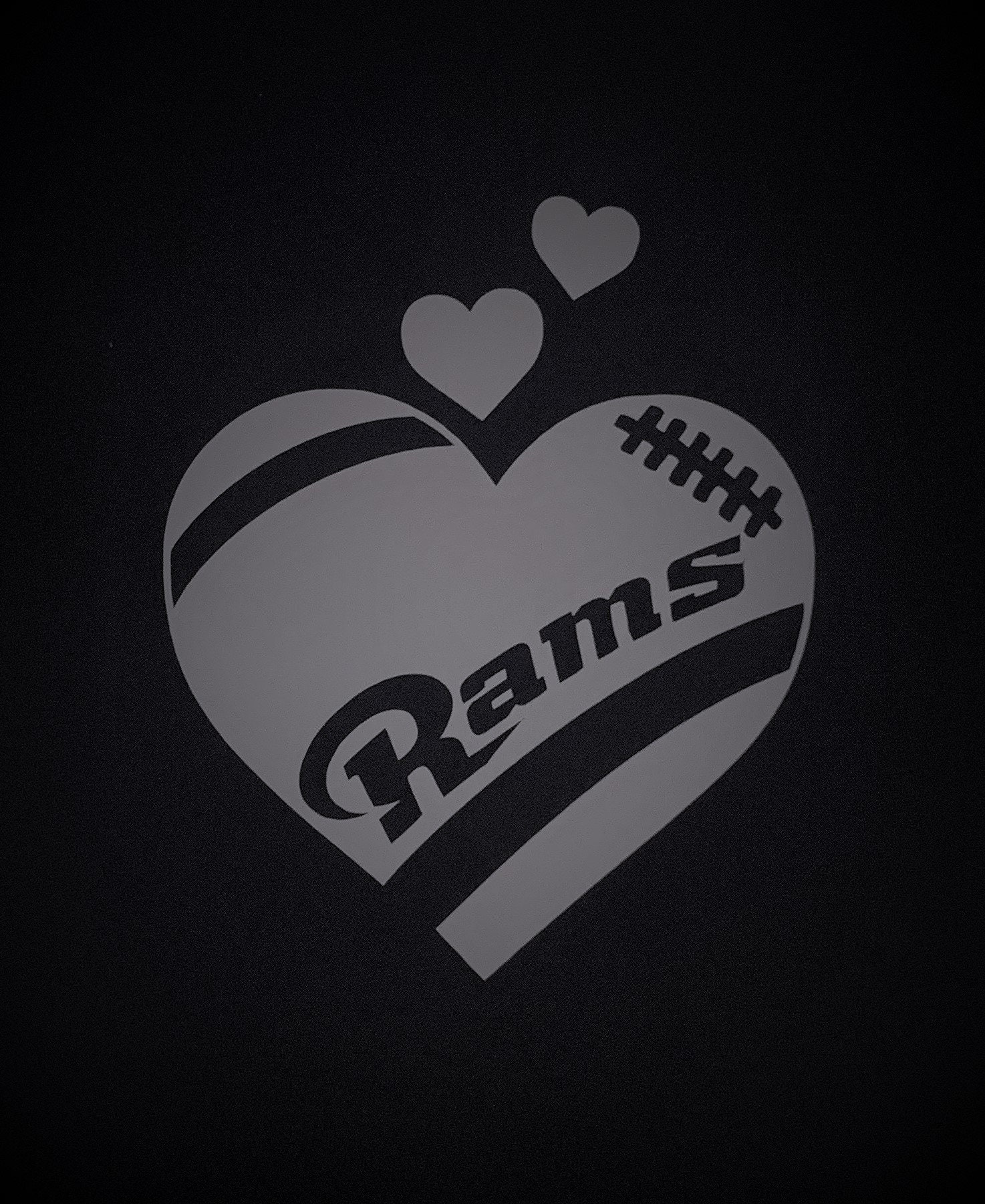 La Rams Vinyl Car Die-Cut Decal/Bumper Sticker Computer - Small Football Heart