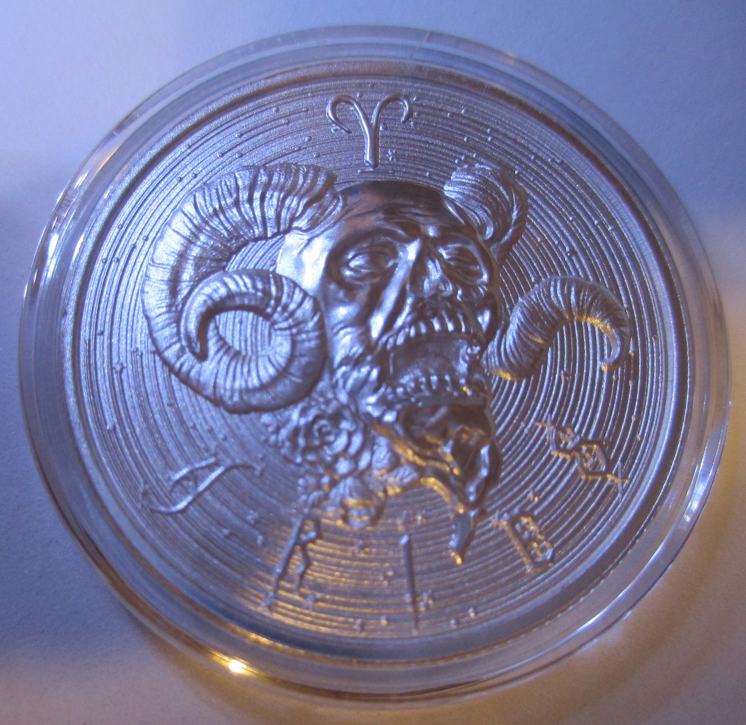 Aries - Zombie Zodiac Series 1 Oz 999 Silver Round in Capsule Skull Apocalypse