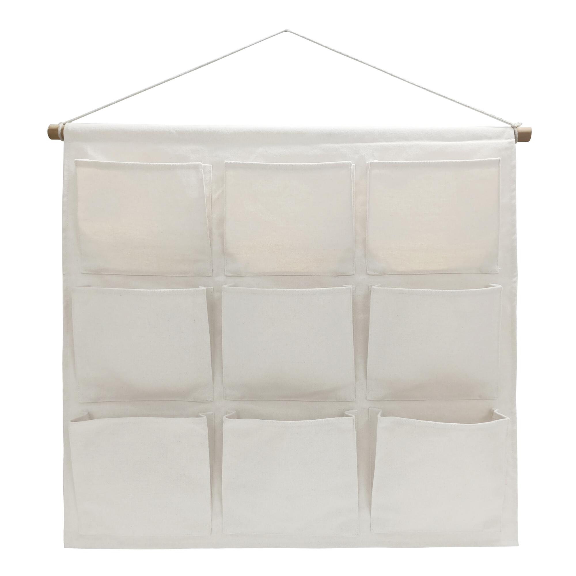 Ivory Canvas Wall Organizer: White - Linen by World Market