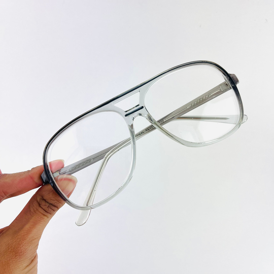True Vintage 80S 90S Oversized Pilot Transparent Reading Glasses