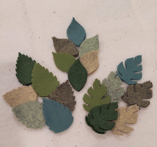 Loose Leaves, Set #2, 36 Assorted 2" Wool Blend Felt Die Cut, Ready For Crafting