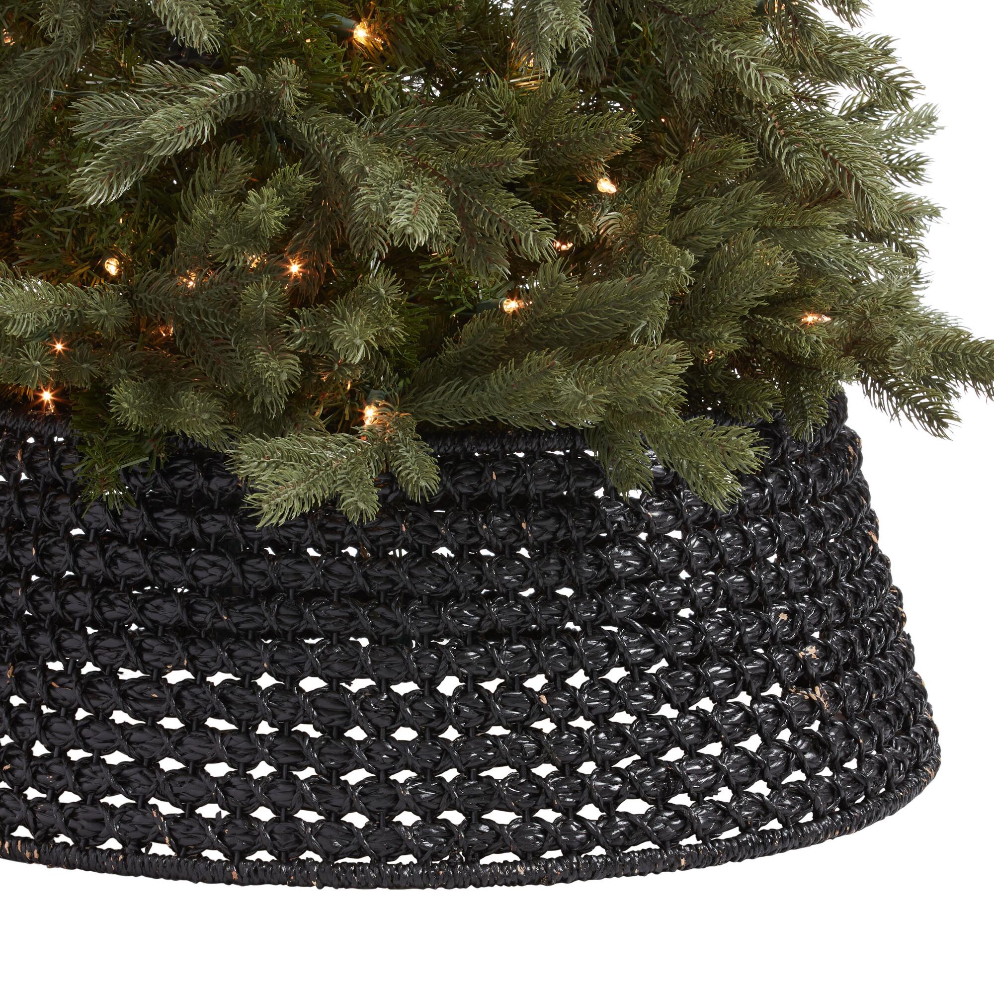 Black Seagrass Cane Open Weave Tree Collar by World Market