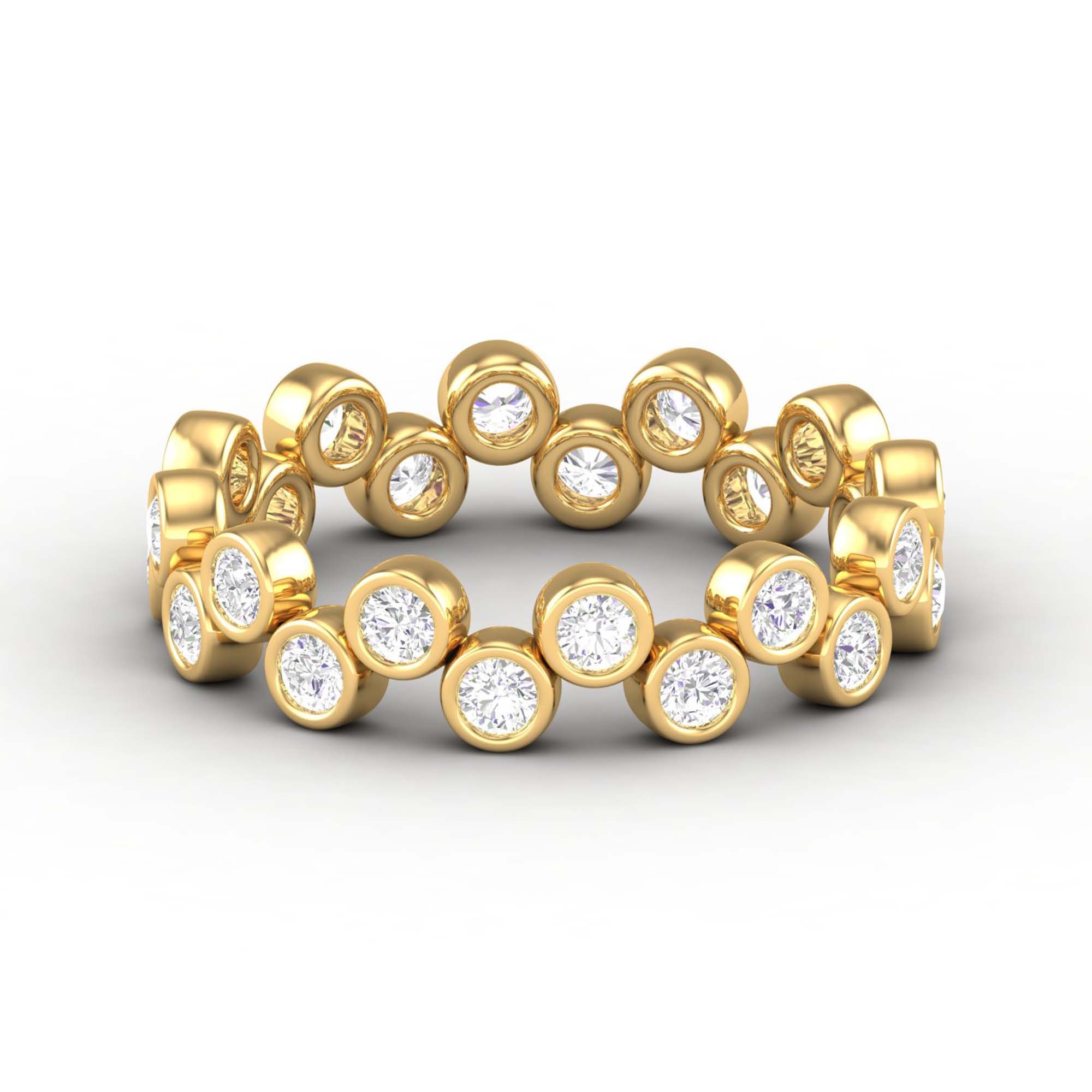 Geometric Diamond Eternity Band, Birthstone Jewelry, Simple Ring, 14K White Gold Promise Rings For Women