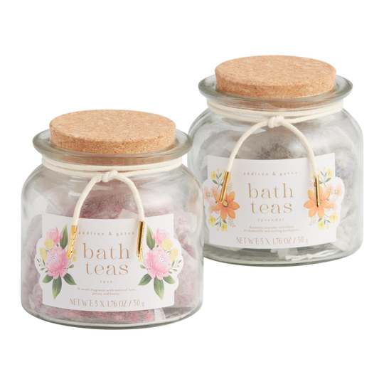 A&G Floral Bath Tea Soak 5 Count: Yellow - Glass by World Market