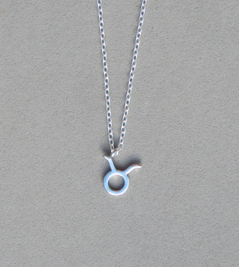 Rhodium Plated Taurus Pendant Necklace 453