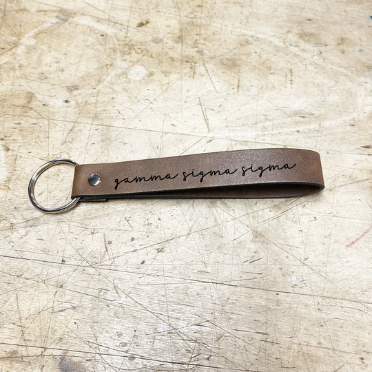 Gss Gamma Sigma Faux Leather Keychain Wristlet