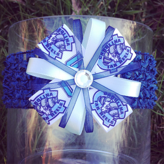 Unc Tarheels University Of North Carolina Headband Hair Bow Headband