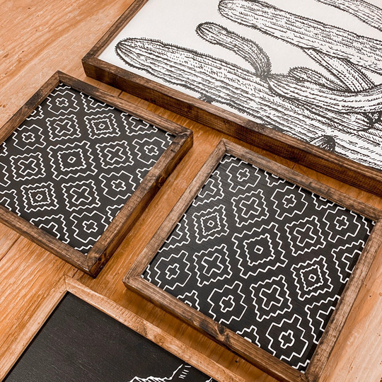 Wood Wall Decor | Boho Aztec Art Prints