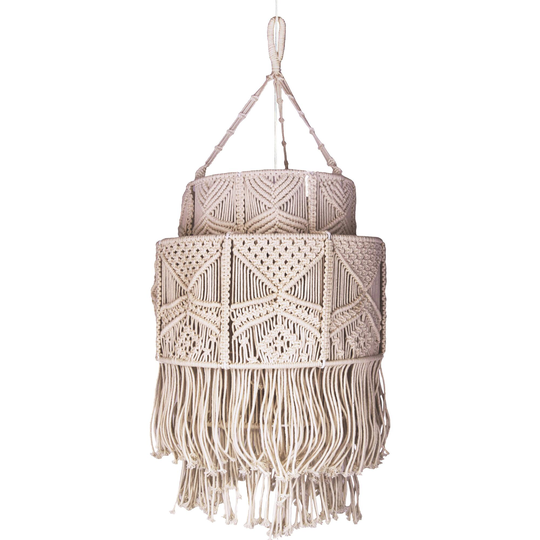 Tiered Macrame Fringe Ashbury Pendant Lamp: Natural by World Market