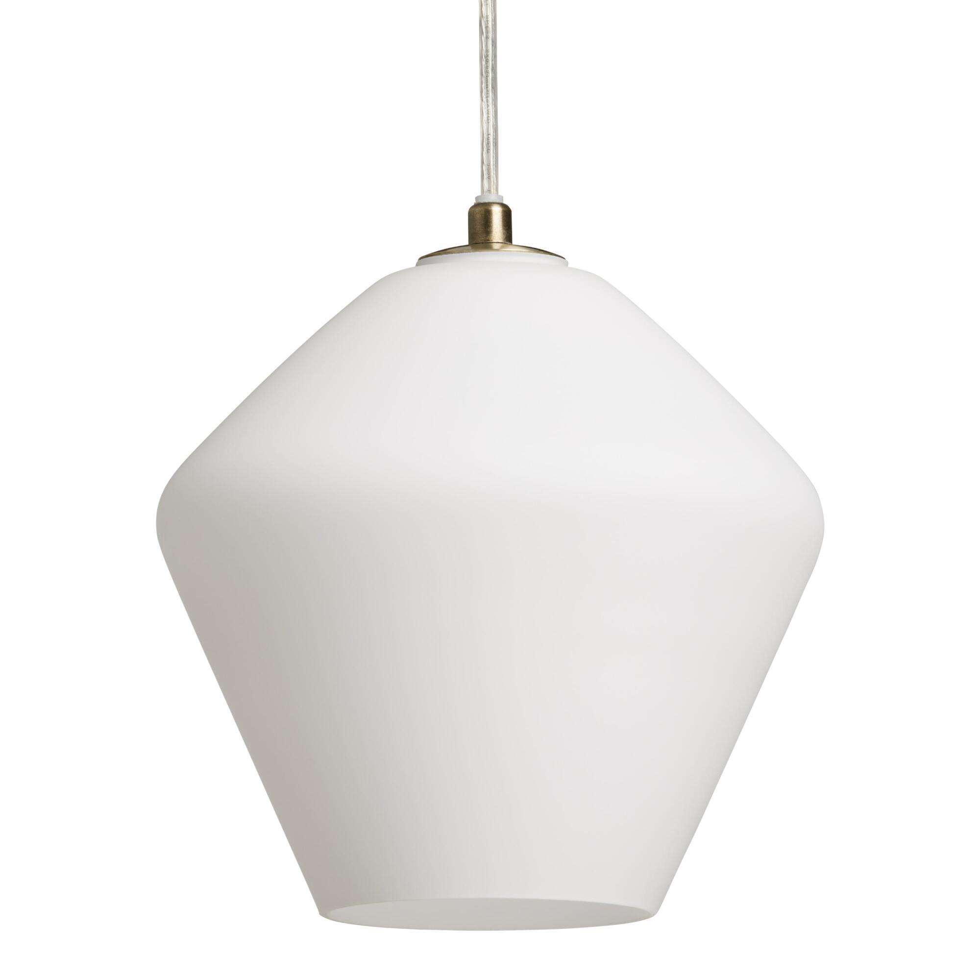Vintage Style Glass Drop Pendant Lamp: White by World Market