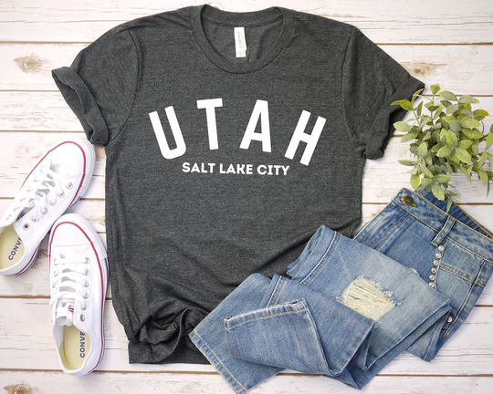 Utah Shirt, Salt Lake City Gift Tee, Travel T-Shirt, State Vintage Unisex Vacation Shirts