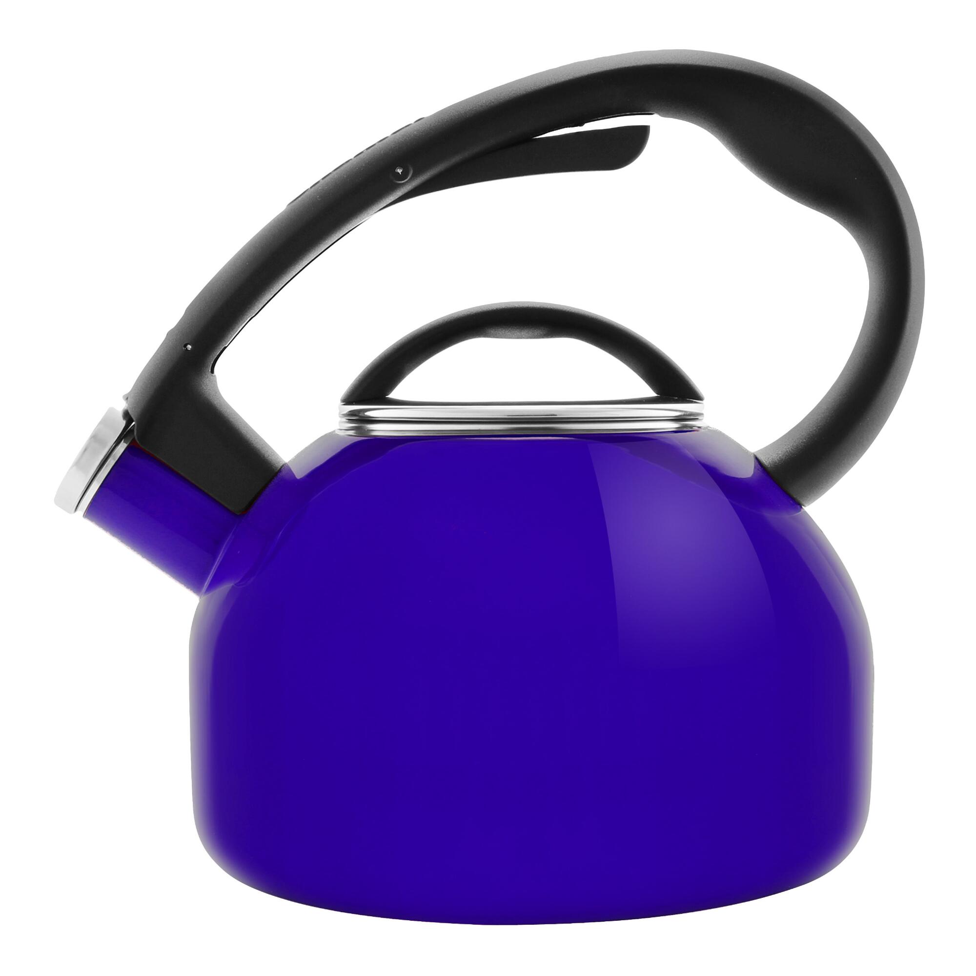 Chantal Cobalt Blue Enamel Carbon Steel Tea Kettle - Stainless Steel by World Market
