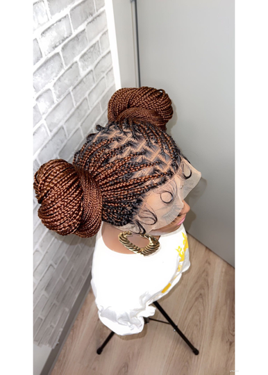 Human Hair Knotless Full Lace Braided Wig, Wigs For Black Women, Box Braided Wig, Lace Frontal Box Braid. Cornrow Wig
