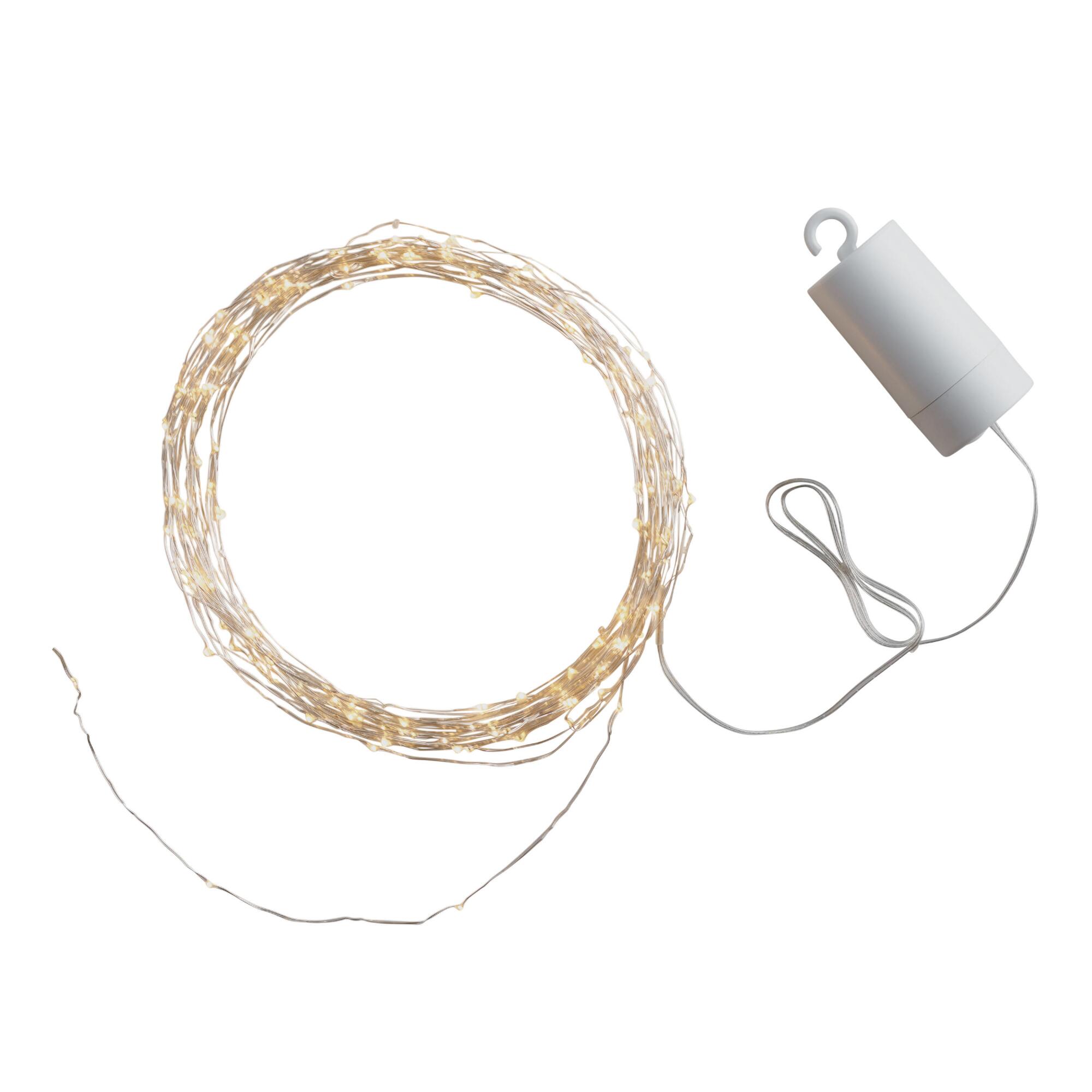 White Micro LED 150 Bulb Battery Operated String Lights by World Market