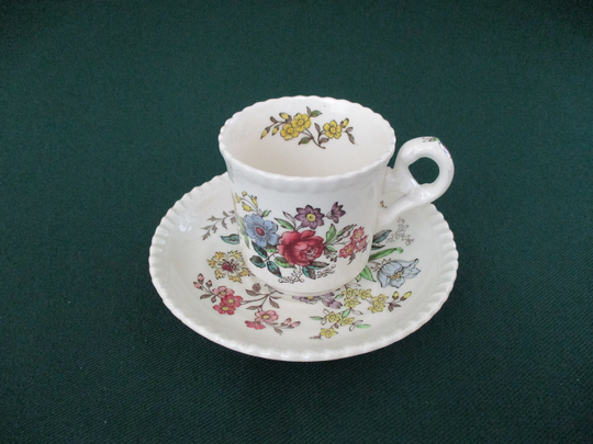 Demitasse Cup & Saucer Spode England Romney Pattern