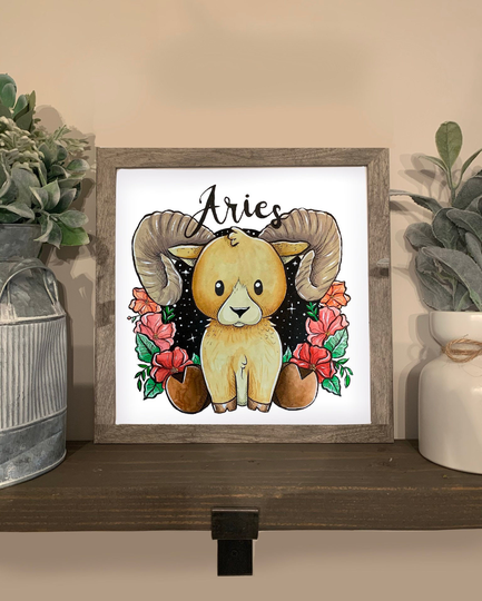 Cute Aries Print | Zodiac Sign Print| Ram