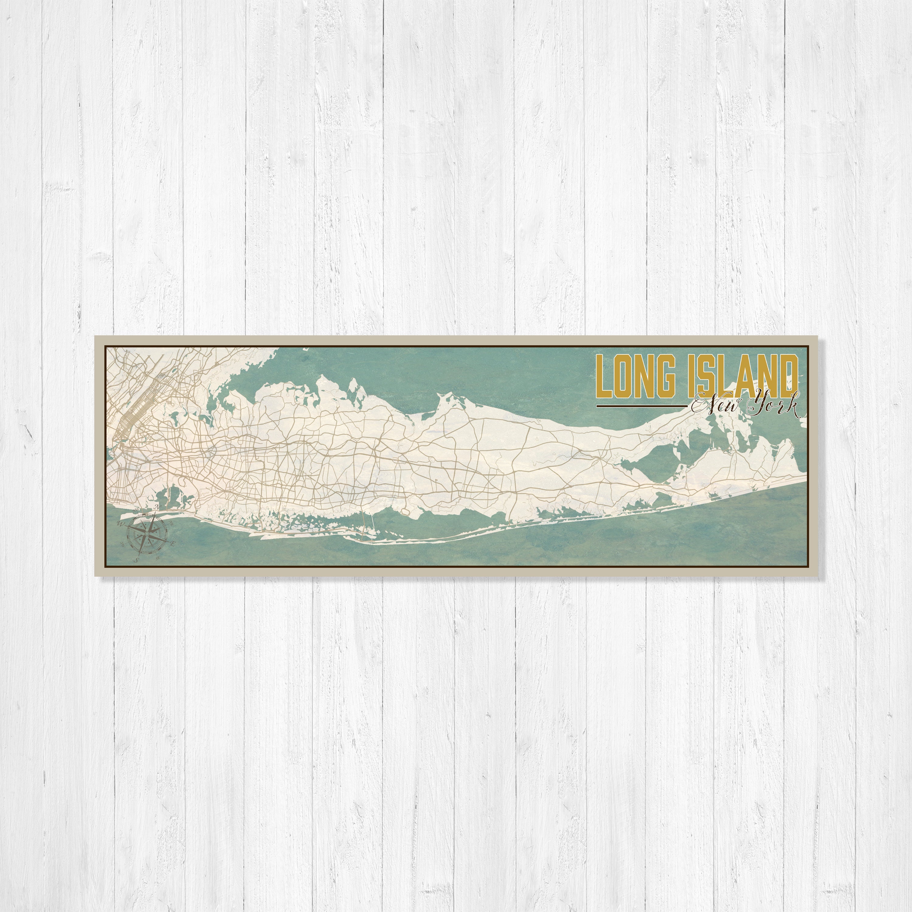 Long Island New York Nautical Street Map | Hanging Canvas Of Printed Marketplace