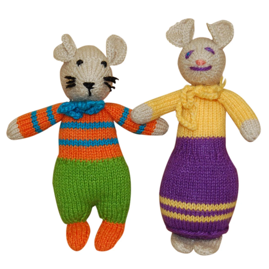 Alpaca Figures - Hand-Knitted Blend Mice | Kmou109