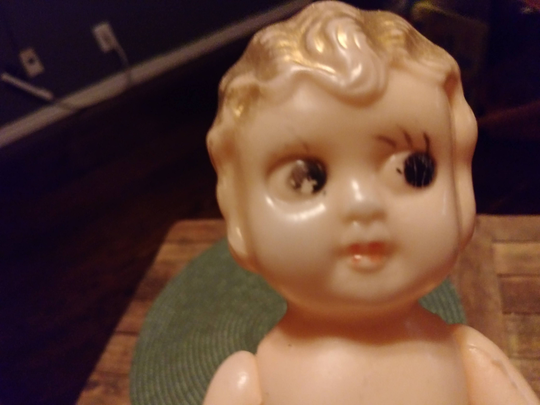 Vintage 6.5 Inch Plastic Doll Molded Hair Carnival