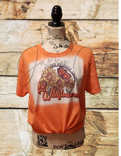 She Belongs Among The Wildflowers Bleached T Shirt