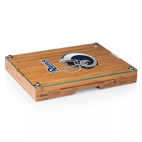Picnic Time Los Angeles Rams Concerto Bamboo Cutting Board and Cheese Tools Set, Multicolor