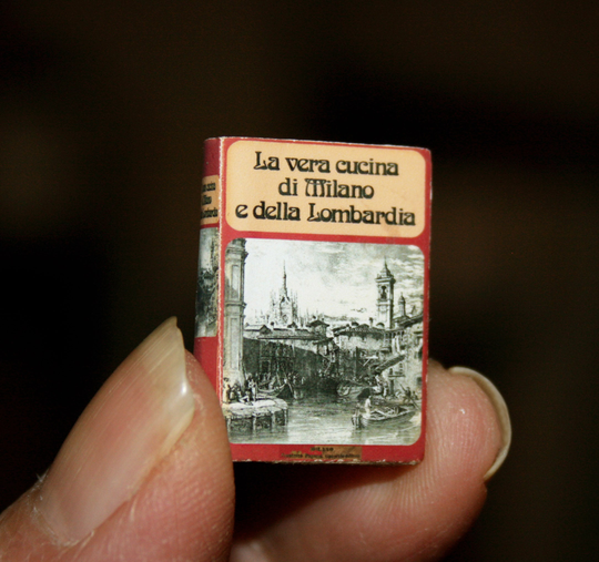 Dollhouse Miniatures "Cook Book, The Cuisine Of Milan, Lombardy " Artisan Handmade Miniature in 12Th Scale. From Cosediunaltromondo Italy