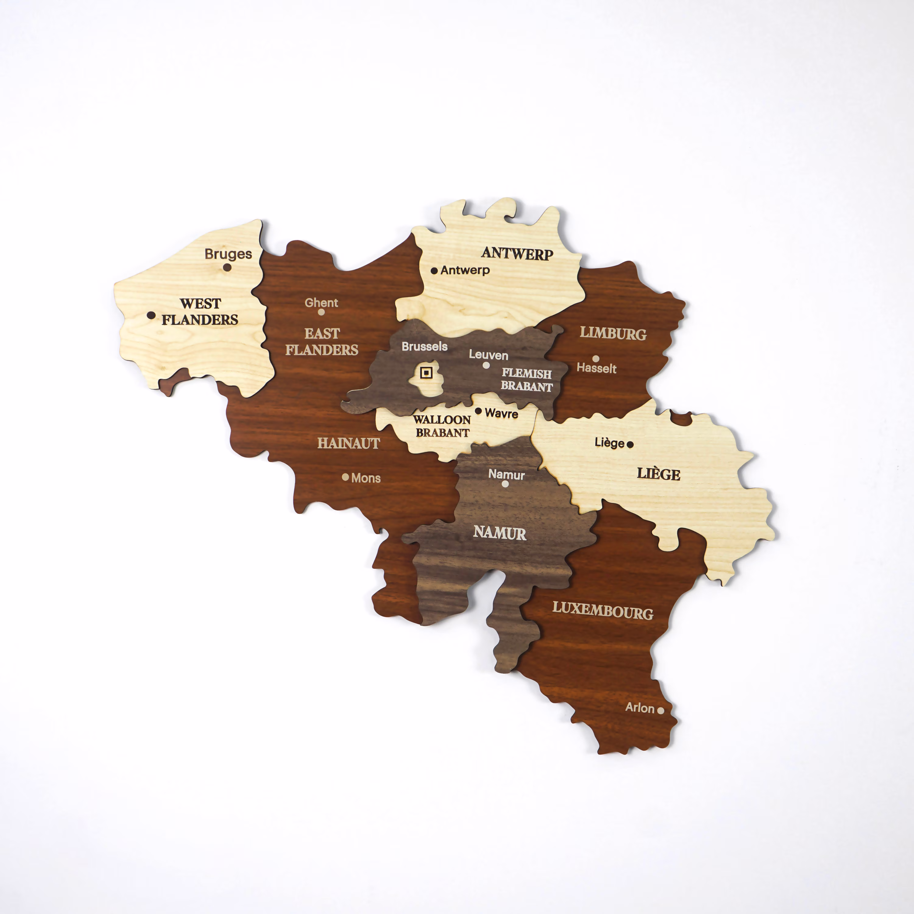 3D Wooden Belgium Map, Gift For Belgian, Belg Wall Decoration, Map Belgique Travellers, Anniversary Gift, Carte