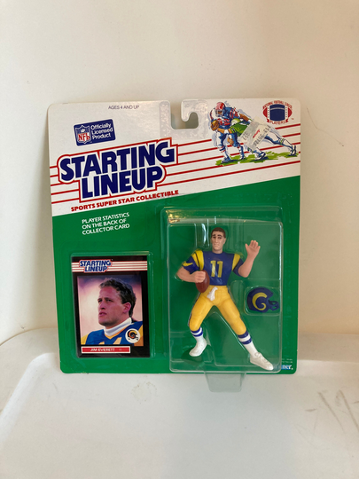 1989 Starting Lineup Jim Everett Figure & Football Card