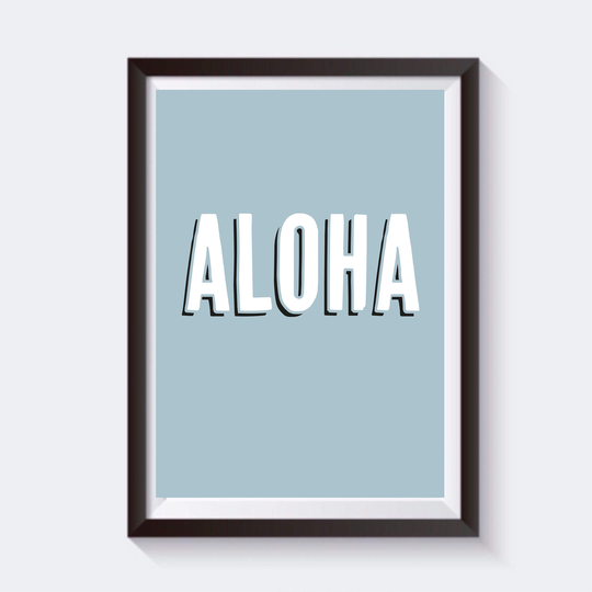 Vintage Aloha Artwork Print | Birthday/Anniversary/Wedding Gift For Him/Her/Boyfriend/Girlfriend/Dad/Mum/Best Friend Hawaiian Poster Art