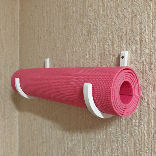 Wood Yoga Mat Holder For Wall, Foam Roller Rack, Handmade Home Gym Storage