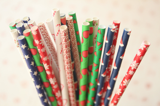 Christmas Mix Designs Paper Straws Multipack