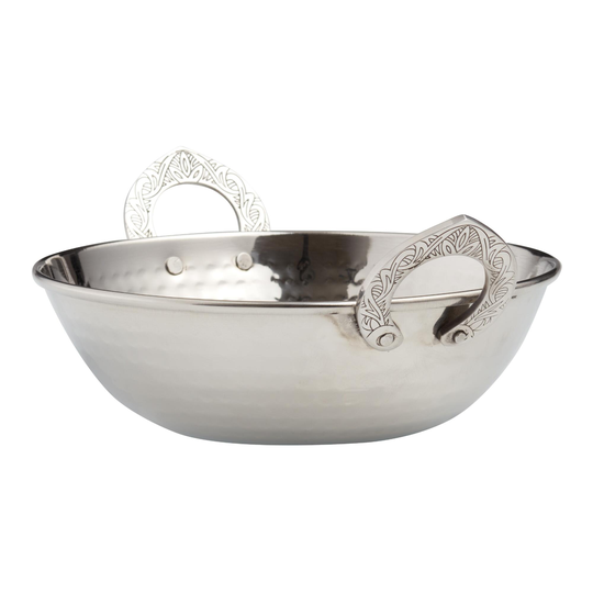 Large Hammered Stainless Steel Karhai Serving Bowl by World Market