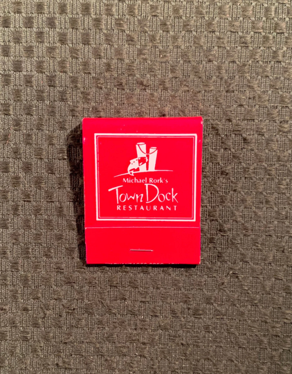 Vintage Matchbook, Town Dock, Restaurant, St Michaels, Maryland, Michael Rork, with 20 Match Stick, Free Ship in Usa