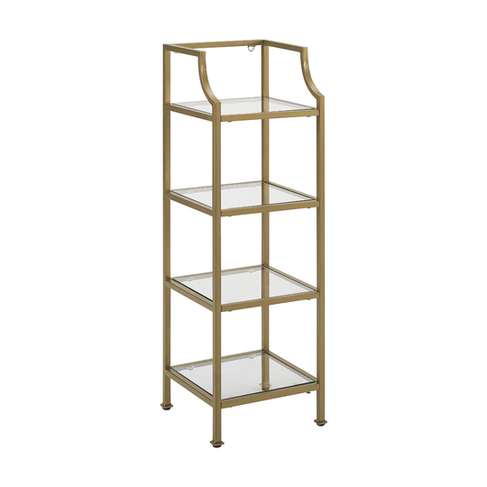 Metal And Glass Milayan Bathroom Etagere Shelf: Gold by World Market