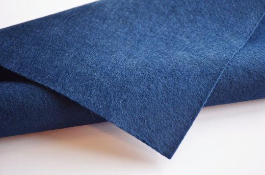 Ragtime Blue Wool Felt, Merino Blend Felt Yardage, Fabric, Denim Blue Yardage