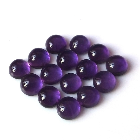 7x7mm Round Shape Aaa+ Natural African Purple Amethyst Cabochon Cut Calibrated Untreated Wholesale Gemstone For Jewellery Cabs