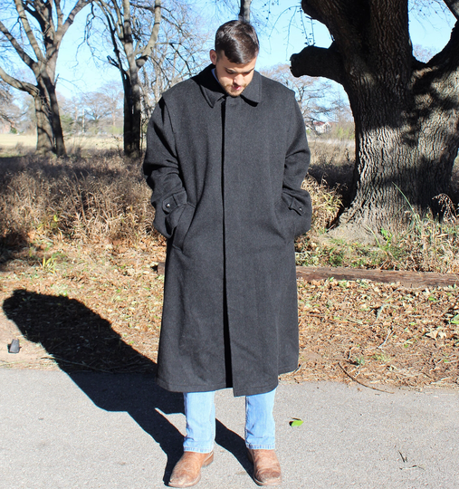 Vintage 1980S Loden Frey Overcoat, Winter Coat, Charcoal Gray Wool Blend, Cold Weather Topcoat, 56 Eur 46 Us Men