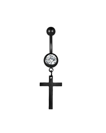 Elegant Belly Button Navel Ring With Cross