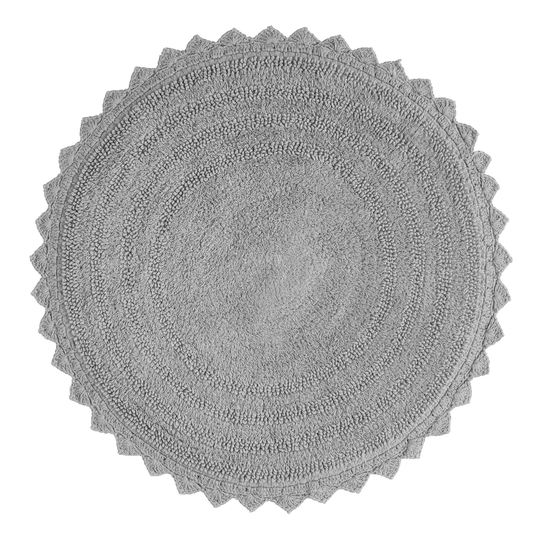 Round Frost Gray Cotton Redondo Bath Mat by World Market